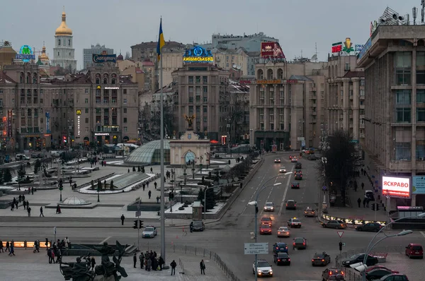 Kyiv merkez kare binaları peyzaj bileşimi