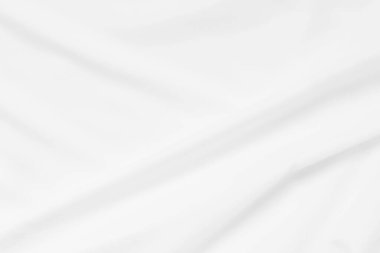 Yumuşak odaklı beyaz dalgalı keten kumaş dokusu arkaplanı
