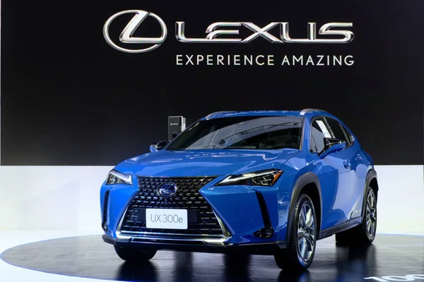 Nonthaburi-Thailand 23 MAR 2021:  LEXUS The New All-Electric UX 300e on display at The 42th Bangkok International Motor Show 2021 on 23 MAR - 4 APR 2021 at IMPACT Challenger Muang Thong Thani