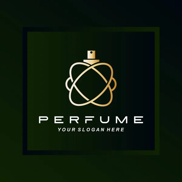 Lüks parfüm şişesi logosu tasarımı, kozmetik, güzellik, kuaför, şirket ürünleri için illüstrasyon,