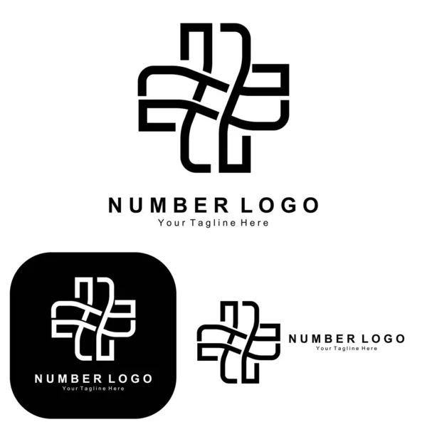 Número Dos Logotipo Diseño Iconos Premium Ilustración Vectorial Para Empresa — Vector de stock