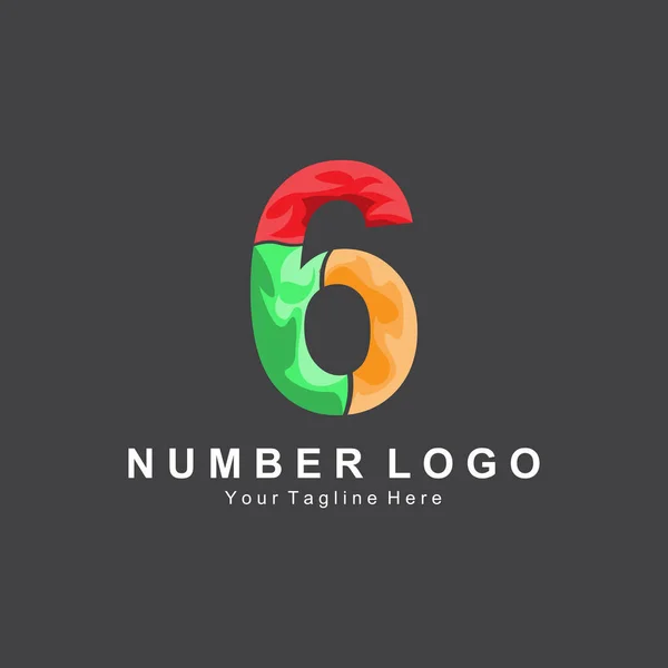 Número Seis Logotipo Diseño Iconos Premium Ilustración Vectorial Para Empresa — Vector de stock