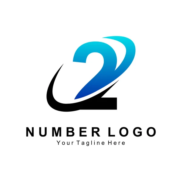 2番ロゴデザインプレミアムアイコンベクトルイラスト バナー製品ブランド — ストックベクタ