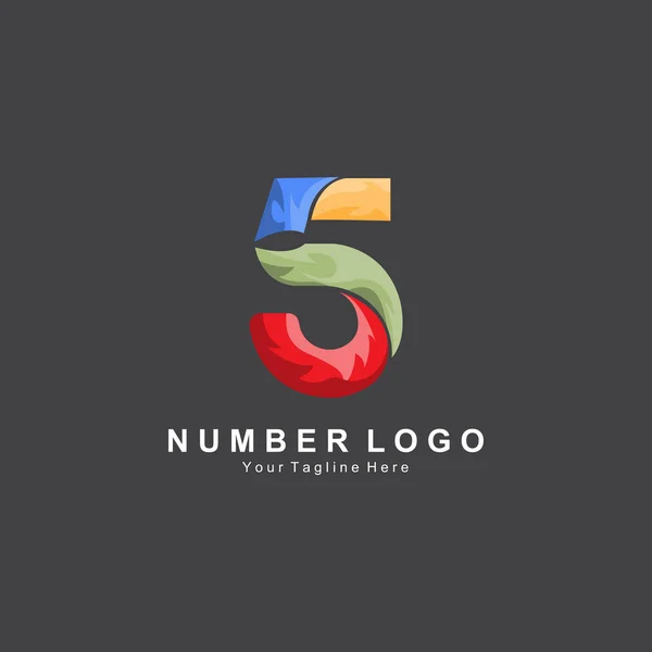 Номер Дизайн Логотипа Премиум Простой Вектор Значка Подходит Компании Баннер — стоковый вектор