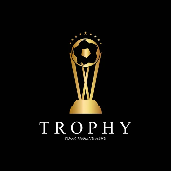Vittoria Trofeo Logo Design Concorso Premio Icona Vettoriale — Vettoriale Stock