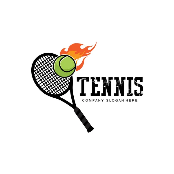 Теннисный Корт Вектор Логотипа Олимпийских Игр Дизайн Падель Теннисный Мяч — стоковый вектор