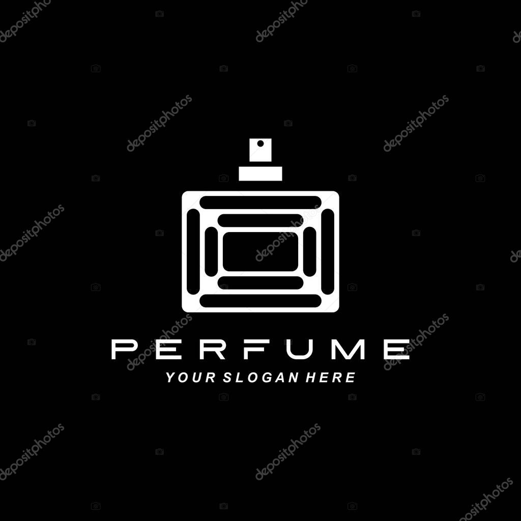 Luxury perfume bottle logo design, illustration for cosmetics, beauty, salon, company products,