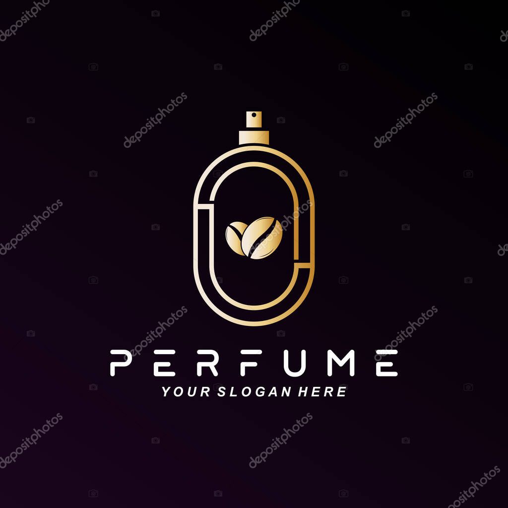 Luxury perfume bottle logo design, illustration for cosmetics, beauty, salon, company products,