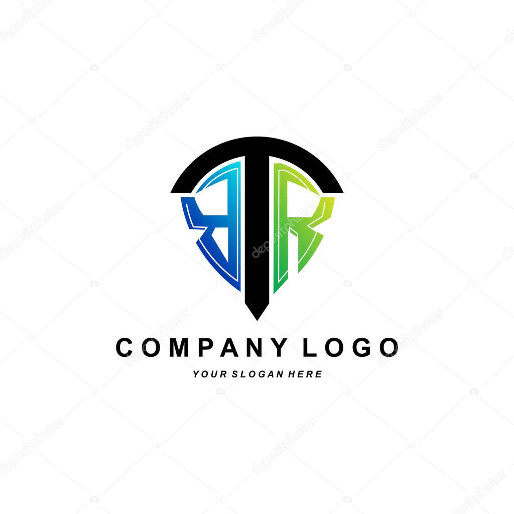 BR letter logo, alphabet illustration of the company's initial brand design, t-shirts, screen printing, stickers