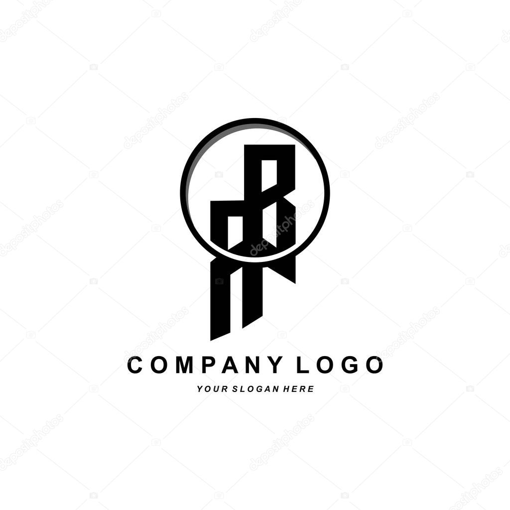 BR letter logo, alphabet illustration of the company's initial brand design, t-shirts, screen printing, stickers