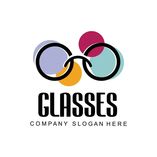 Glasses Logo Design Vector Illustration Optical Tools Style Maintain Eye — Stock Vector