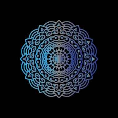 Henna, Mehndi ve dekorasyon için dairesel şekil vektör sanatı. Etnik oryantal stil dekoratif resim altın rengi