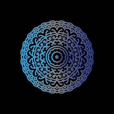 Henna, Mehndi ve dekorasyon için dairesel şekil vektör sanatı. Etnik oryantal stil dekoratif resim altın rengi