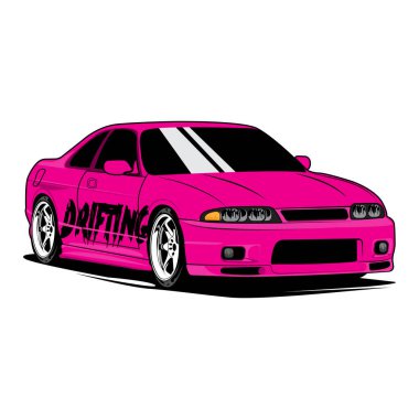 Spor araba vektör çizimi simgesi logo tişört tasarımı, giysi, grup topluluğu, poster, araba şovu, Tokyo drift filmi, toyota supra için olabilir.