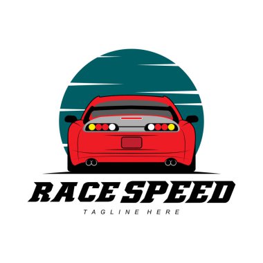 sports car vector illustration icon can be for logo t-shirt design, clothing, group community, poster, modify car show, tokyo drift movie, toyota supra clipart