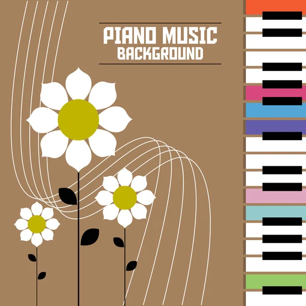 Piano Muziekinstrument Logo Vector Achtergrond Ontwerp Zeefdruk Stickers Bedrijf — Stockvector