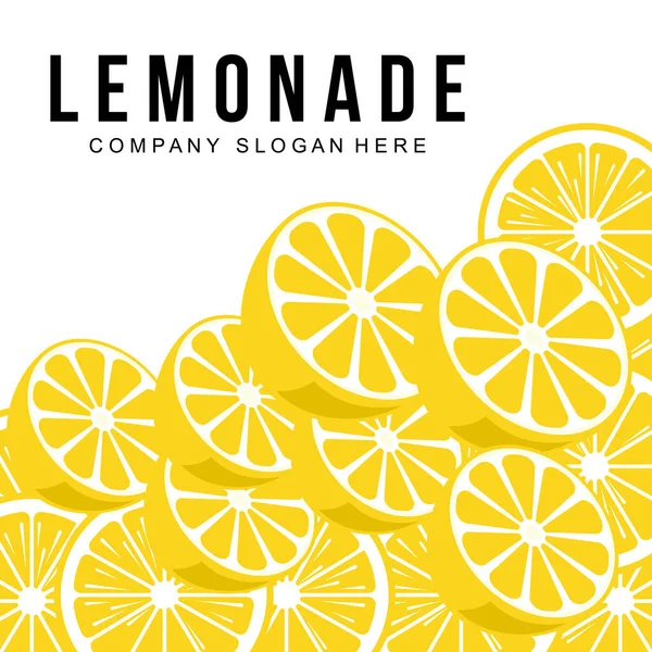 Vetor Papel Parede Design Limão Fruta Planta Logotipo Com Vitamina — Vetor de Stock