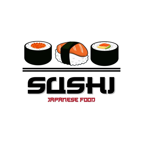 Ιαπωνικό Sushi Food Logo Vector Ποικιλία Από Θαλασσινά Κρέατα Σχεδιασμό — Διανυσματικό Αρχείο