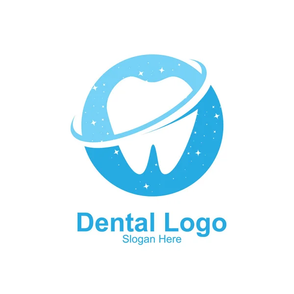 Dental Health Logo Vector Keeping Care Teeth Design Screen Printing — 스톡 벡터