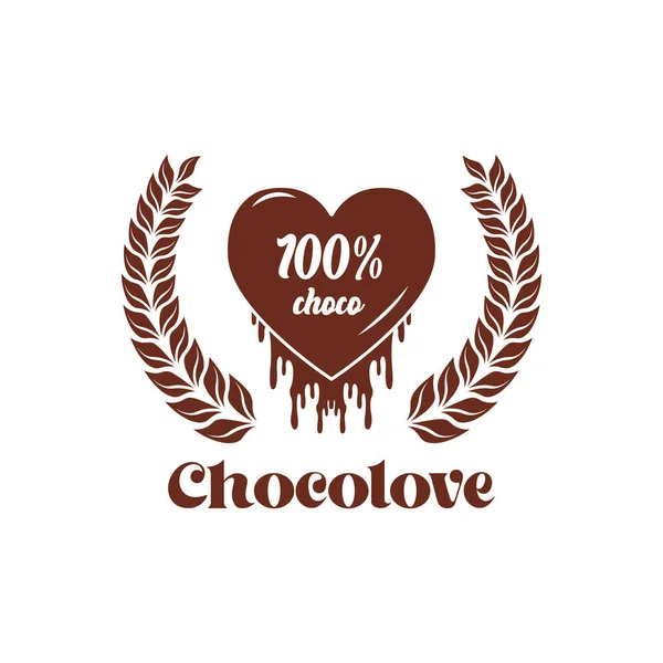 Chocolate Sıvı Vector Design Uyari Valentine Günü Sti Yor — Stok Vektör