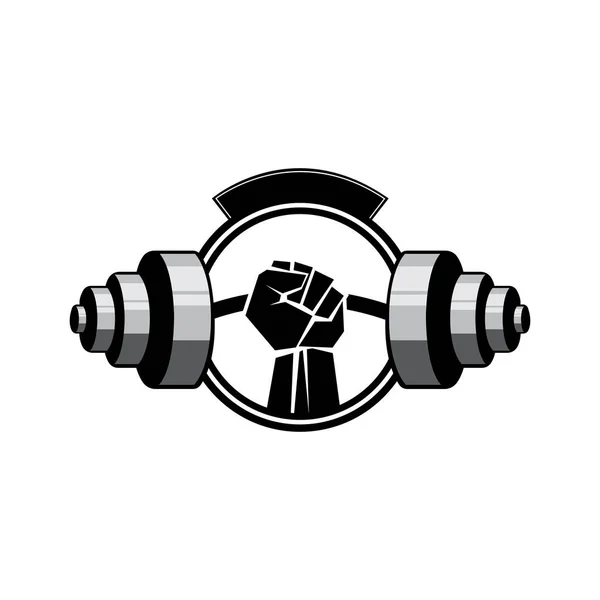 Логотип Штанги Фітнесу Спортивного Здоров Відповідного Дизайну Футболок Екранного Друку — стоковий вектор