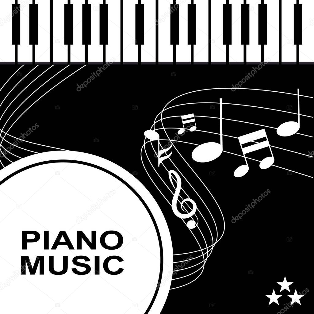 Piano Musical Instrument Logo Vector, Background Design, Screen Printing, Stickers, And Company
