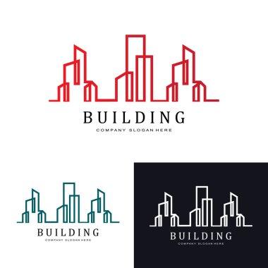 Şehir inşaat logosu simgesi, ev, daire, şehir manzarası