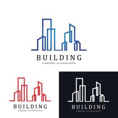 Şehir inşaat logosu simgesi, ev, daire, şehir manzarası