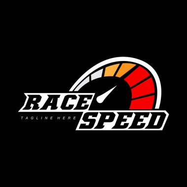 Speedometer logo ikonu vektörü, araç hız tasarımı, tasarım illüstrasyonu
