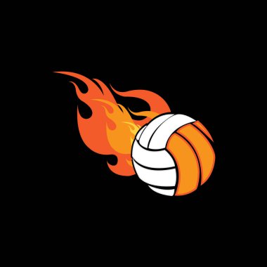 Voleybol spor logosu vektörü, retro oyunlar konsepti