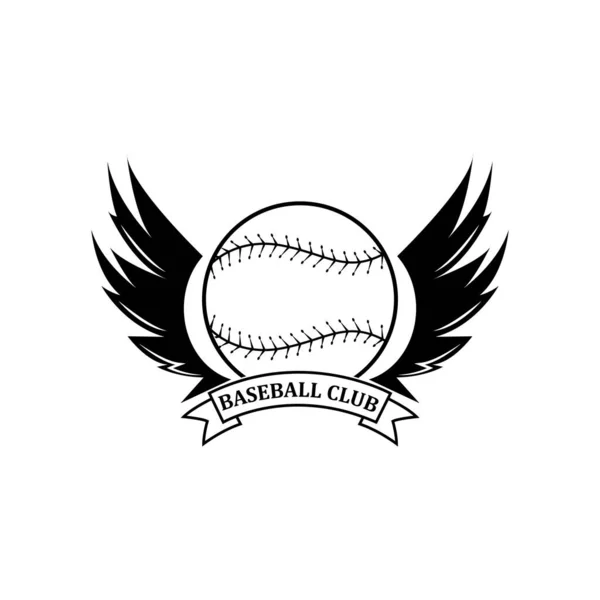 Wektor Logo Baseballu Zawodnik Sportowy Uderzający Piłkę Biegający Koncepcja Retro — Wektor stockowy