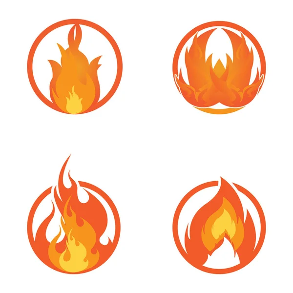 Kırmızı Için Yanan Ateş Simgesi Vektör Logosu Klasik Retro Tasarım — Stok Vektör