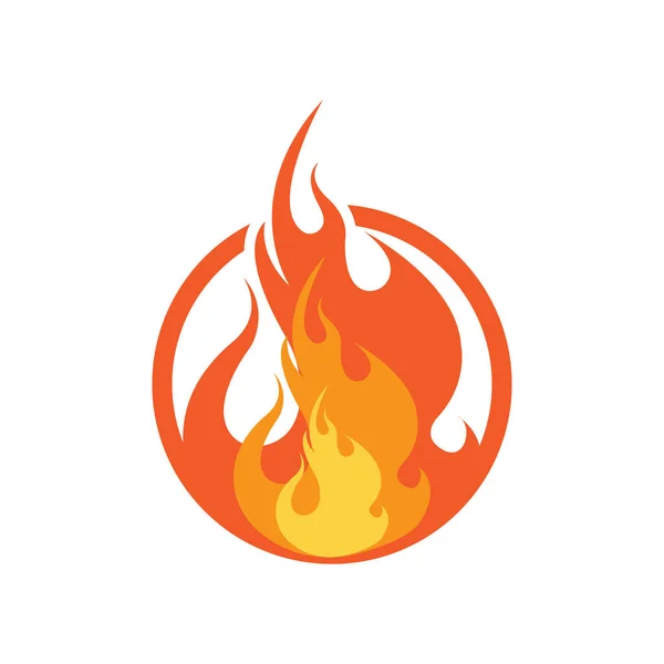 Red Smoldering Fire Icon Vector Logo Classic Retro Design — Stock Vector