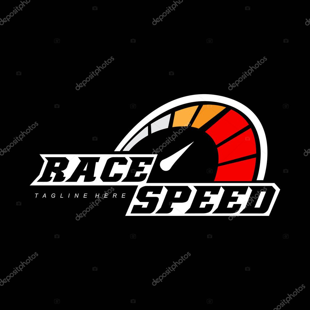 Speedometer logo icon vector, vehicle speed design, design illustration