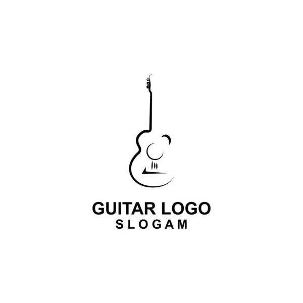 Basit Havalı Müzik Gitarı Vektör Logosu — Stok Vektör
