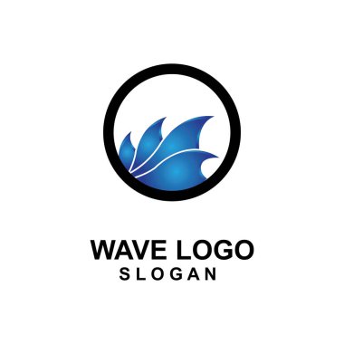 Su dalgası simgesi vektör çizim logosu