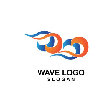 Su dalgası simgesi vektör çizim logosu