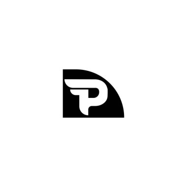 Basit P harfi vektör logosu