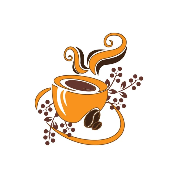 Kávébab Ikon Vektor Illusztráció Sablon — Stock Vector