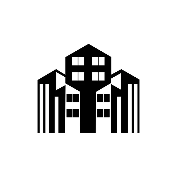 Einfaches Städtisches Gebäude Vektor Logo — Stockvektor