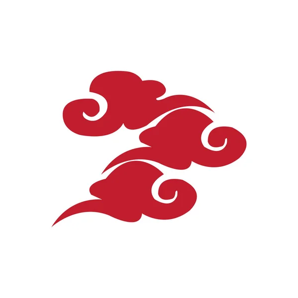 Chinesisch Neujahr Wolke Cartoon Vektor Logo — Stockvektor