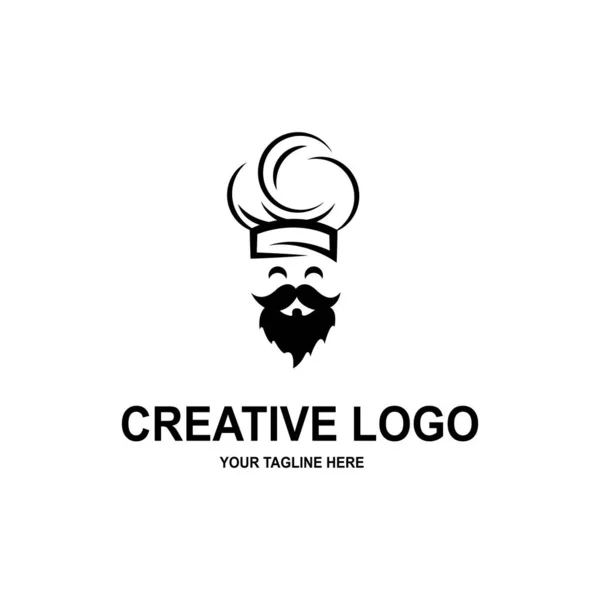 Шаблон Логотипу Шеф Кухаря Капелюха Векторні Ілюстрації — стоковий вектор