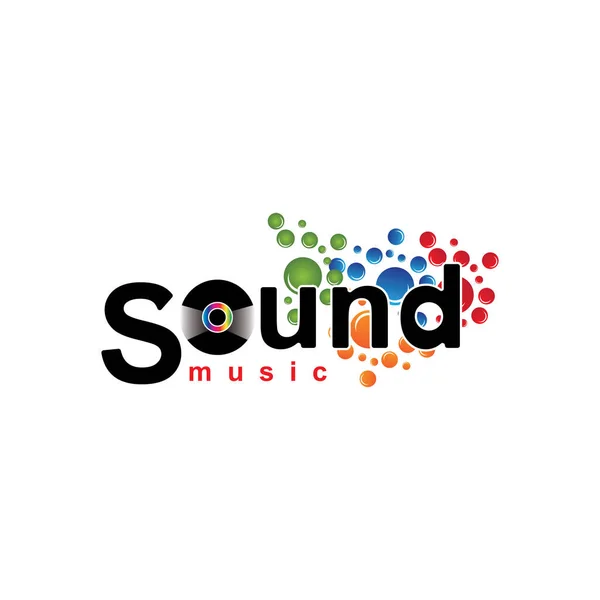 Simple Music Sound Logo Vector Icon — Stock Vector