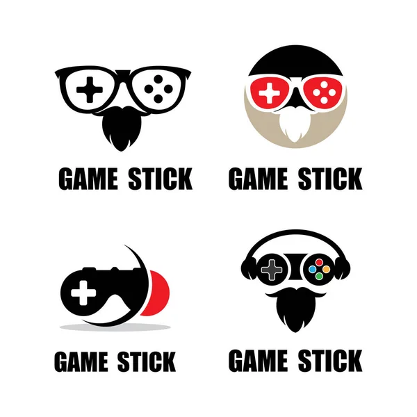 Eenvoudige Koele Gratis Game Stick Pictogram Vector Logo — Stockvector