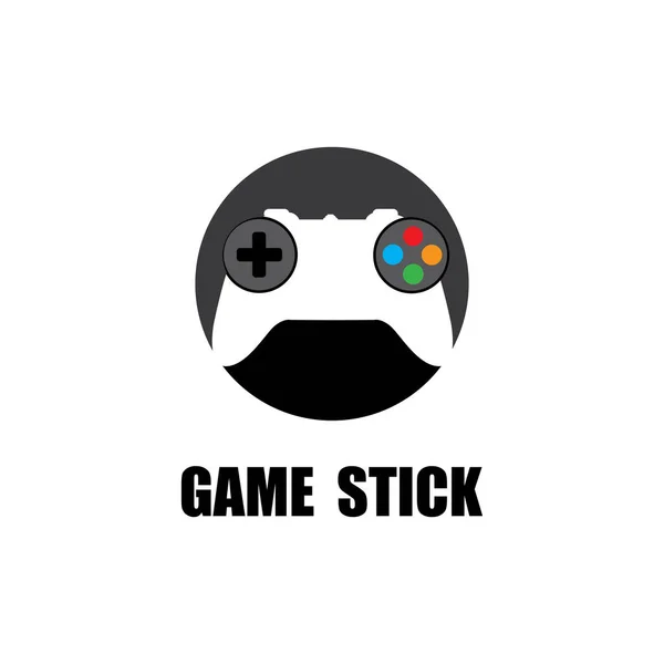 Einfache Und Coole Kostenlose Spiel Stick Symbol Vektor Logo — Stockvektor