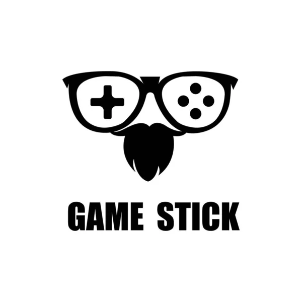 Eenvoudige Koele Gratis Game Stick Pictogram Vector Logo — Stockvector