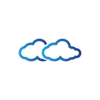 mavi bulut ve güneş ikonu vektör logosu