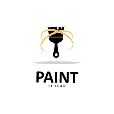 Basit renkli fırça boyası vektör logosu