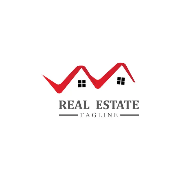 Real Estate Logo Design Icons Sun Birds Free — Stock Vector