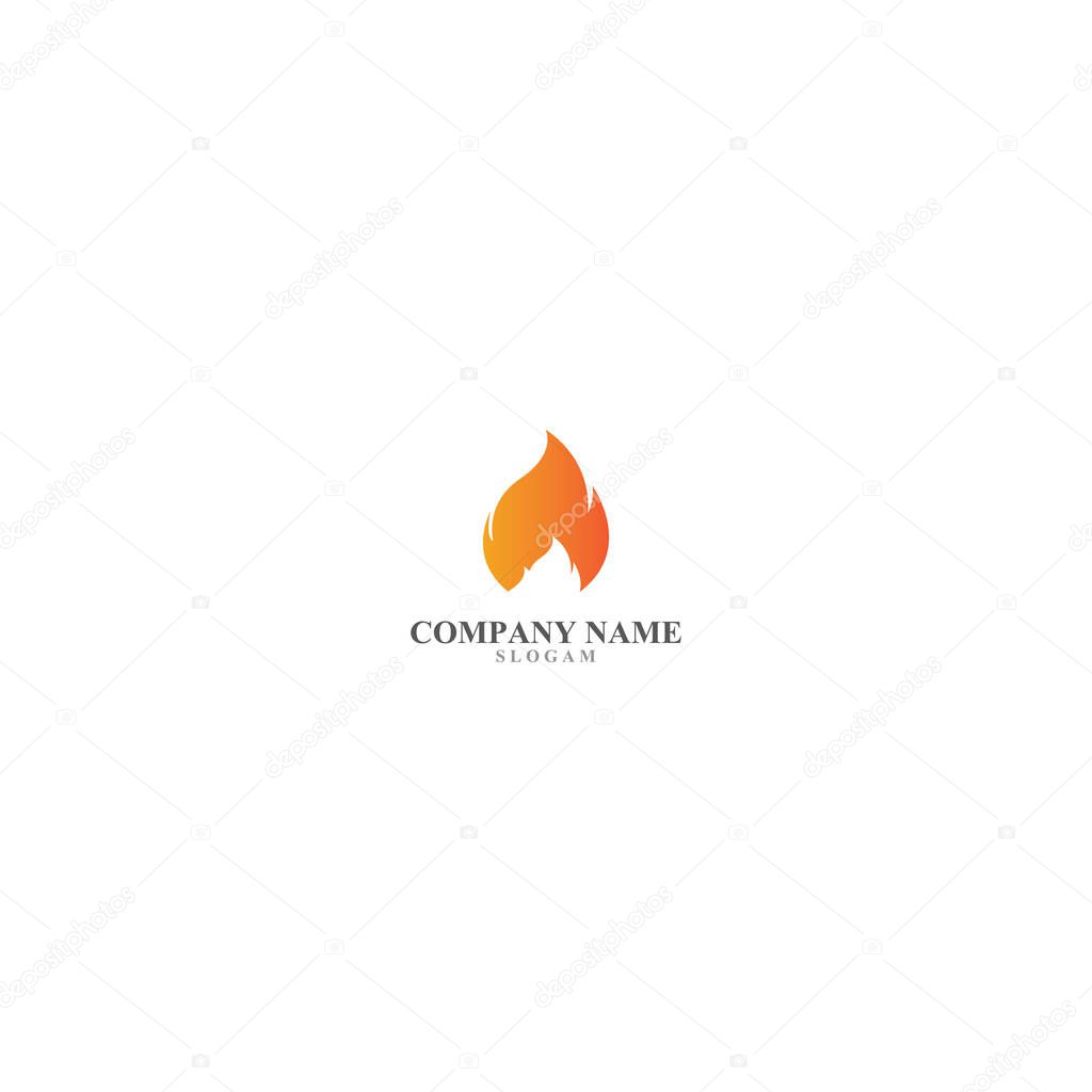 Simple and cool fire icon vector logo